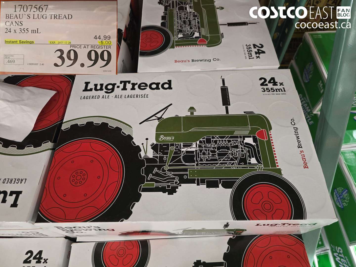 1707567 BEAU'S LUG TREAD CANS 24 x 355 mL ($5.00 INSTANT SAVINGS EXPIRES ON 2025-12-28) $39.99