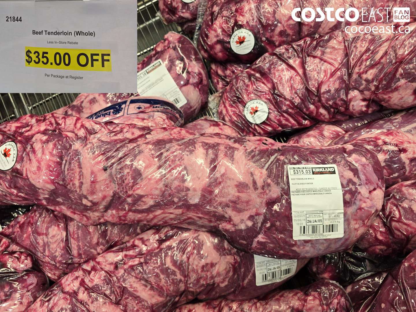 21844 BEEF TENDERLOIN (WHOLE) ($35.00 INSTANT SAVINGS)