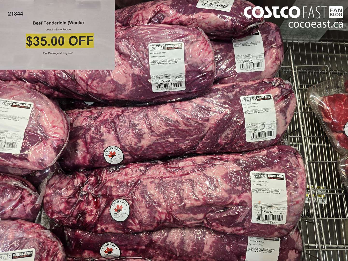 21844 BEEF TENDERLOIN (WHOLE) ($35.00 INSTANT SAVINGS)