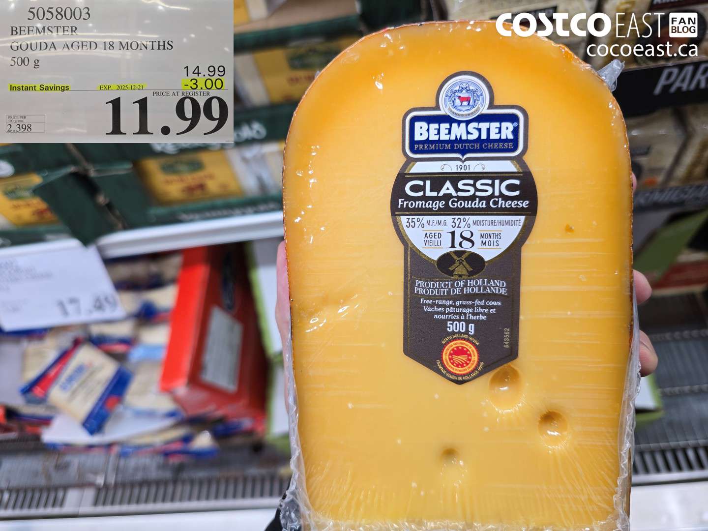 5058003 BEEMSTER AGED GOUDA 18 MONTHS 500G ($3.00 INSTANT SAVINGS EXPIRES ON 2025-12-21) $11.99