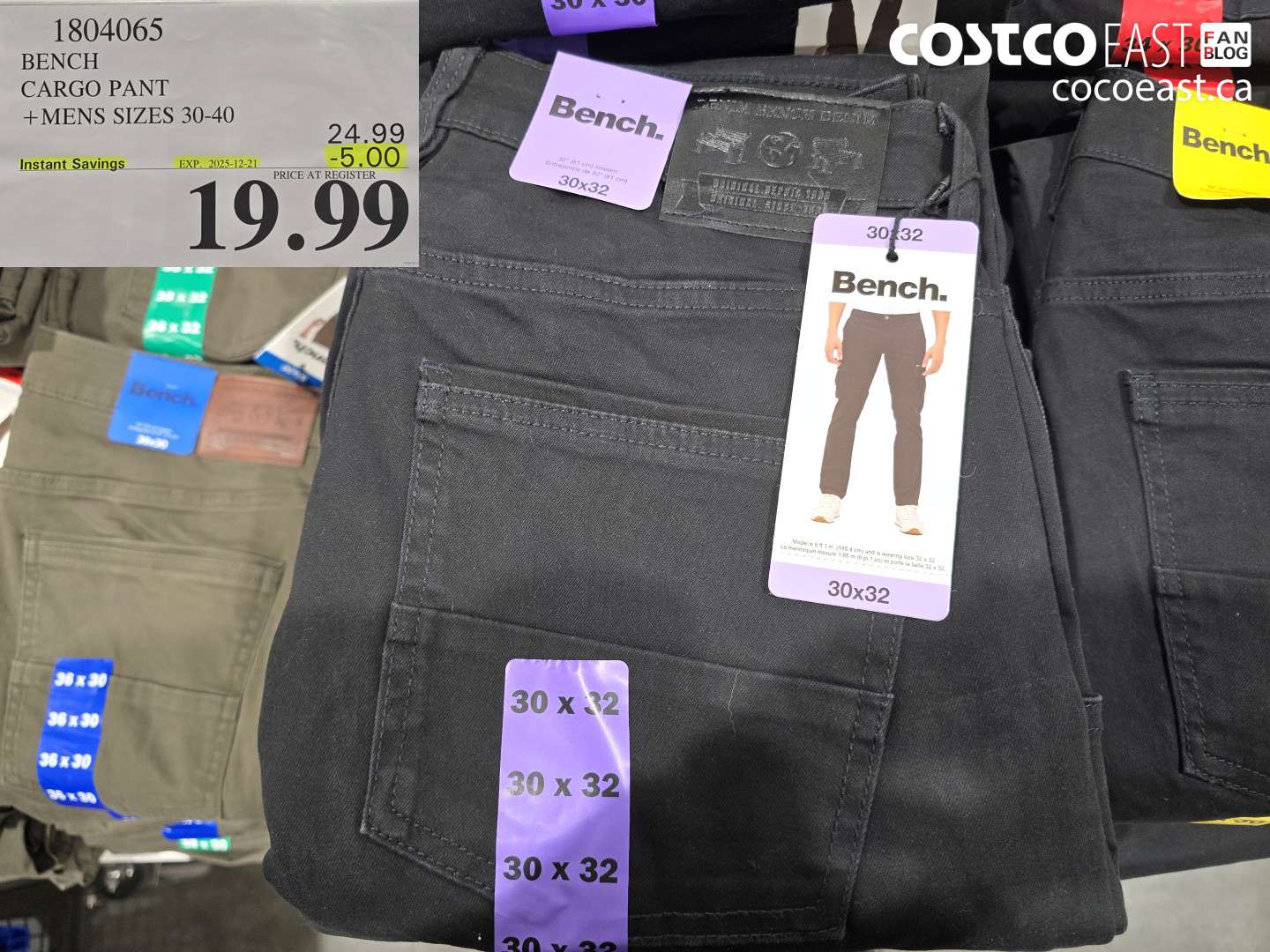 1804065 BENCH CARGO PANT +MENS SIZES 30-40 ($5.00 INSTANT SAVINGS EXPIRES ON 2025-12-21) $19.99