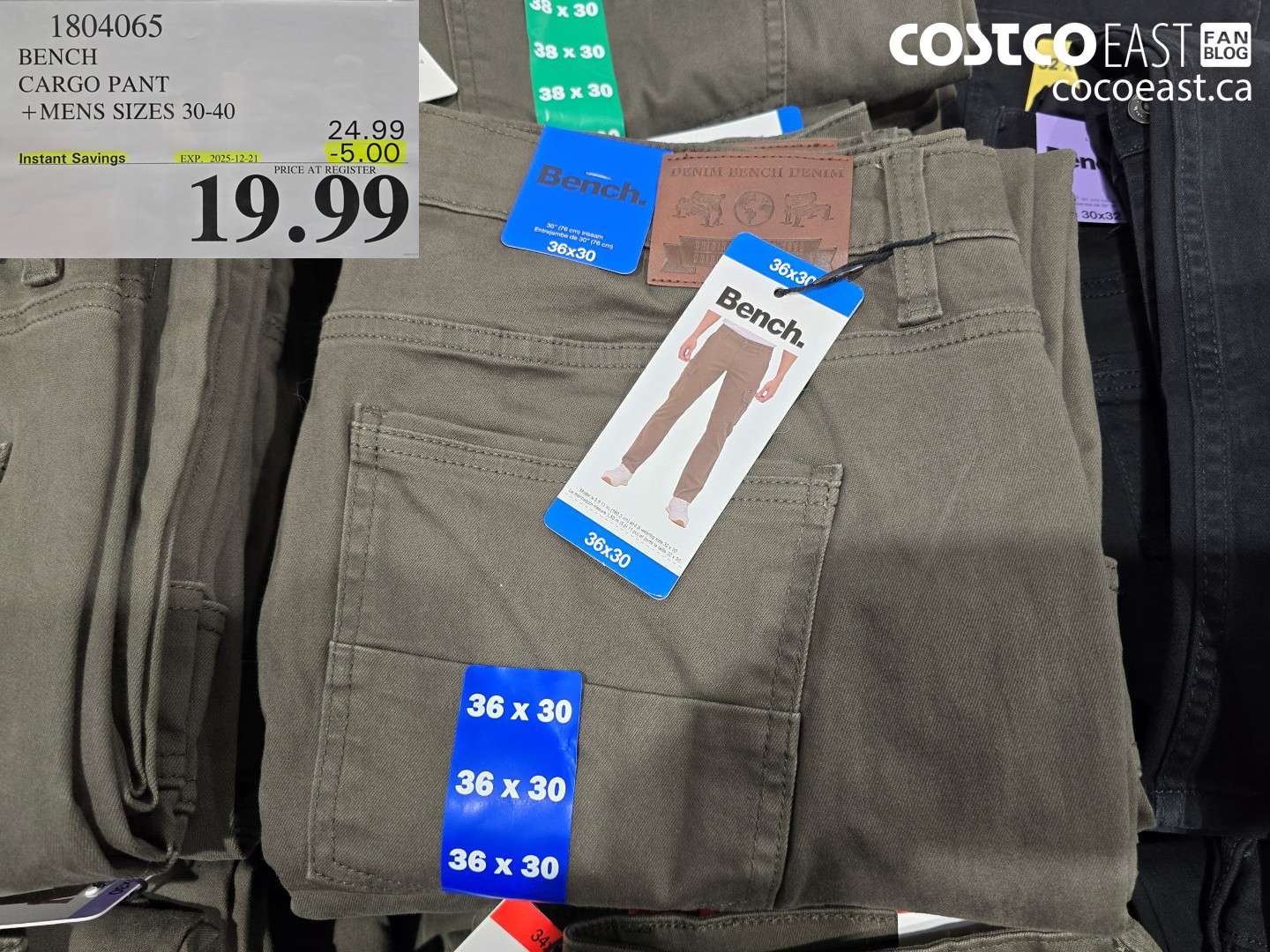 1804065 BENCH CARGO PANT +MENS SIZES 30-40 ($5.00 INSTANT SAVINGS EXPIRES ON 2025-12-21) $19.99