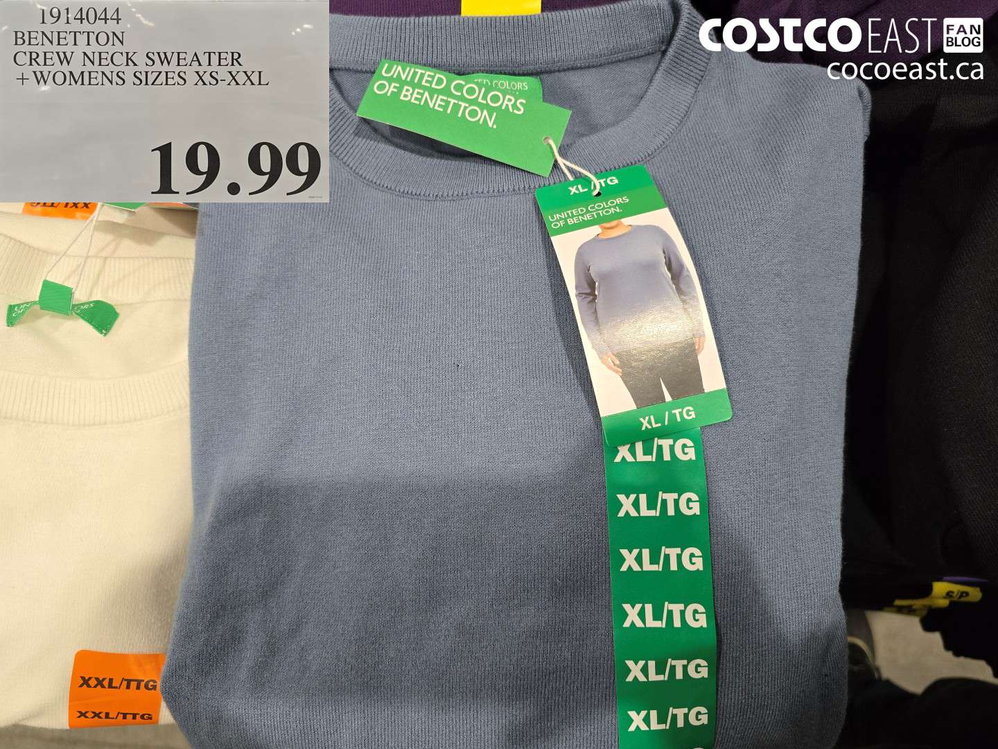 1914044 BENETTON CREW NECK SWEATER +WOMENS SIZES XS-XXL $19.99