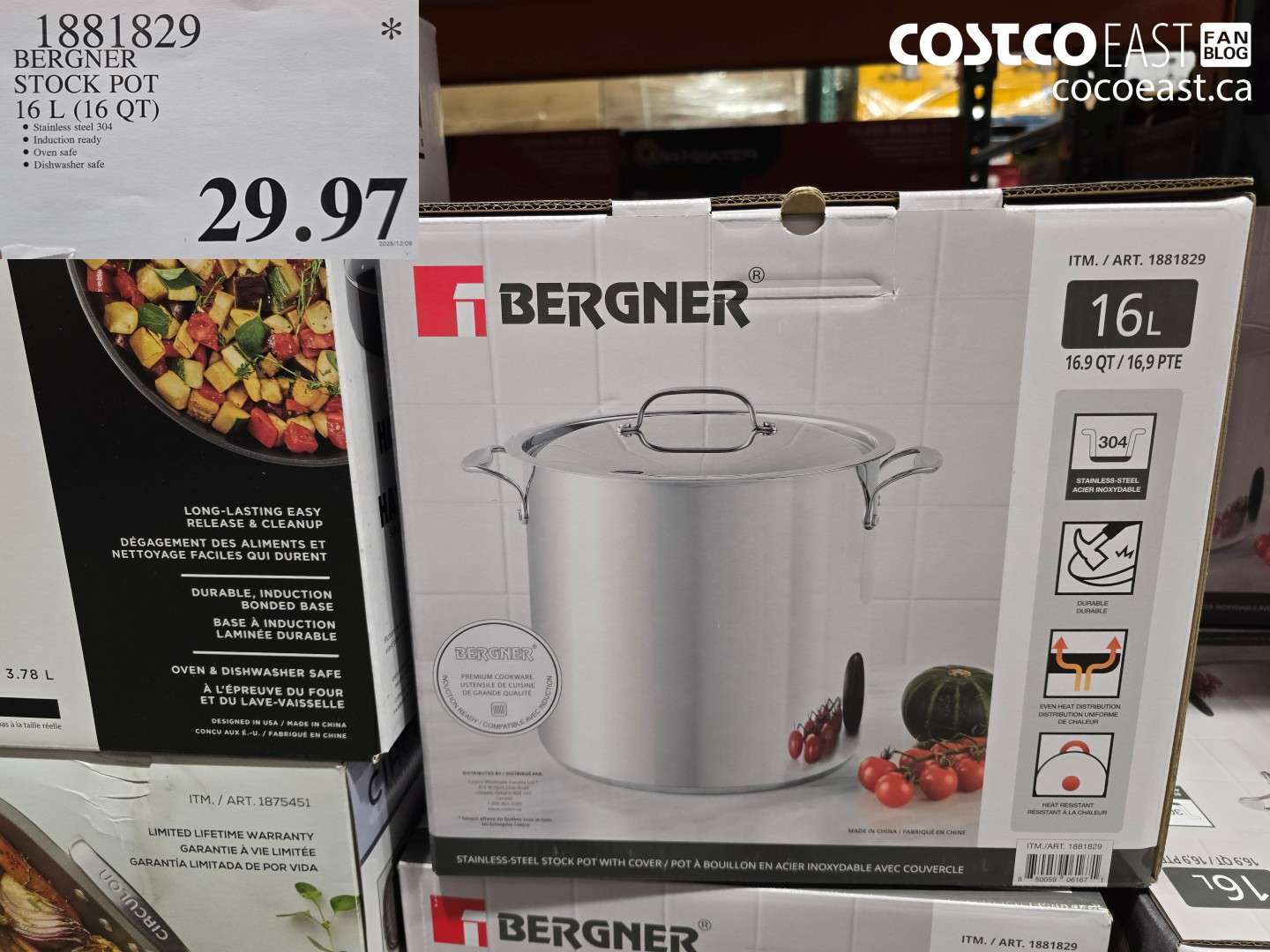 1881829 BERGNER STOCK POT 16 L (16 QT)  $29.97