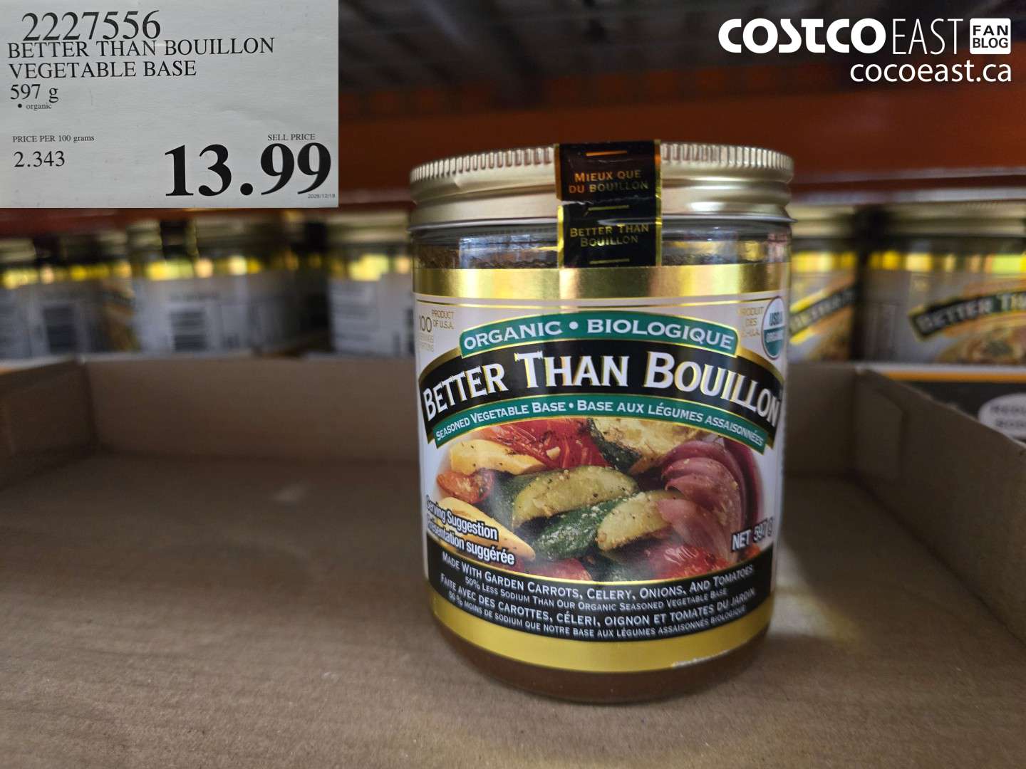 2227556 BETTER THAN BOUILLON VEGETABLE BASE 597 g $13.99