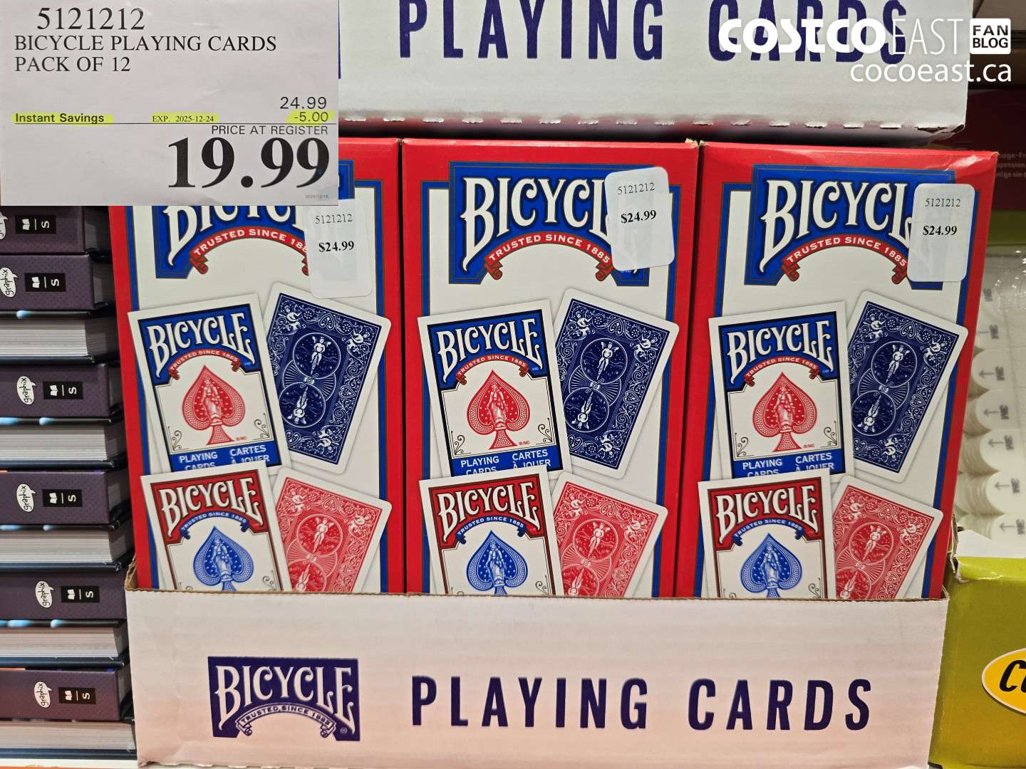 5121212 BICYCLE PLAYING CARDS PACK OF 12 ($5.00 INSTANT SAVINGS EXPIRES ON 2025-12-24) $19.99