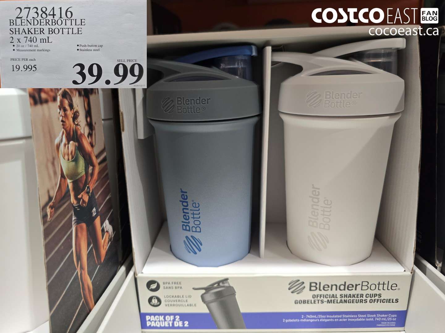 2738416 BLENDERBOTTLE SHAKER BOTTLE 2 x 740 mL $39.99