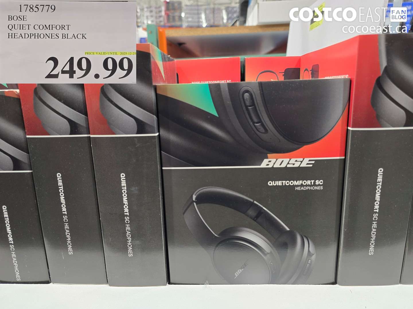 1785779 BOSE QUIET COMFORT HEADPHONES BLACK $249.99
