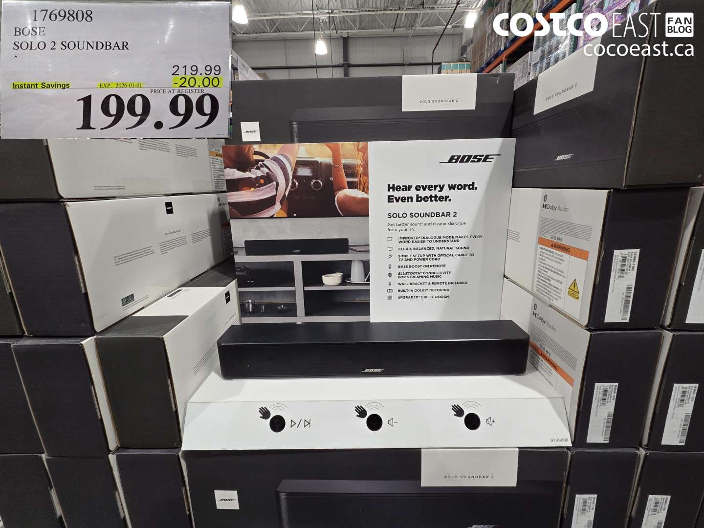 1769808 BOSE SOLO 2 SOUNDBAR ($20.00 INSTANT SAVINGS EXPIRES ON 2026-01-01) $199.99