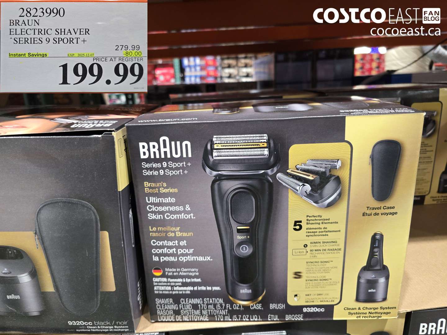 2823990 BRAUN ELECTRIC SHAVER SERIES 9 SPORT + ($80.00 INSTANT SAVINGS EXPIRES ON 2025-12-07) $199.99