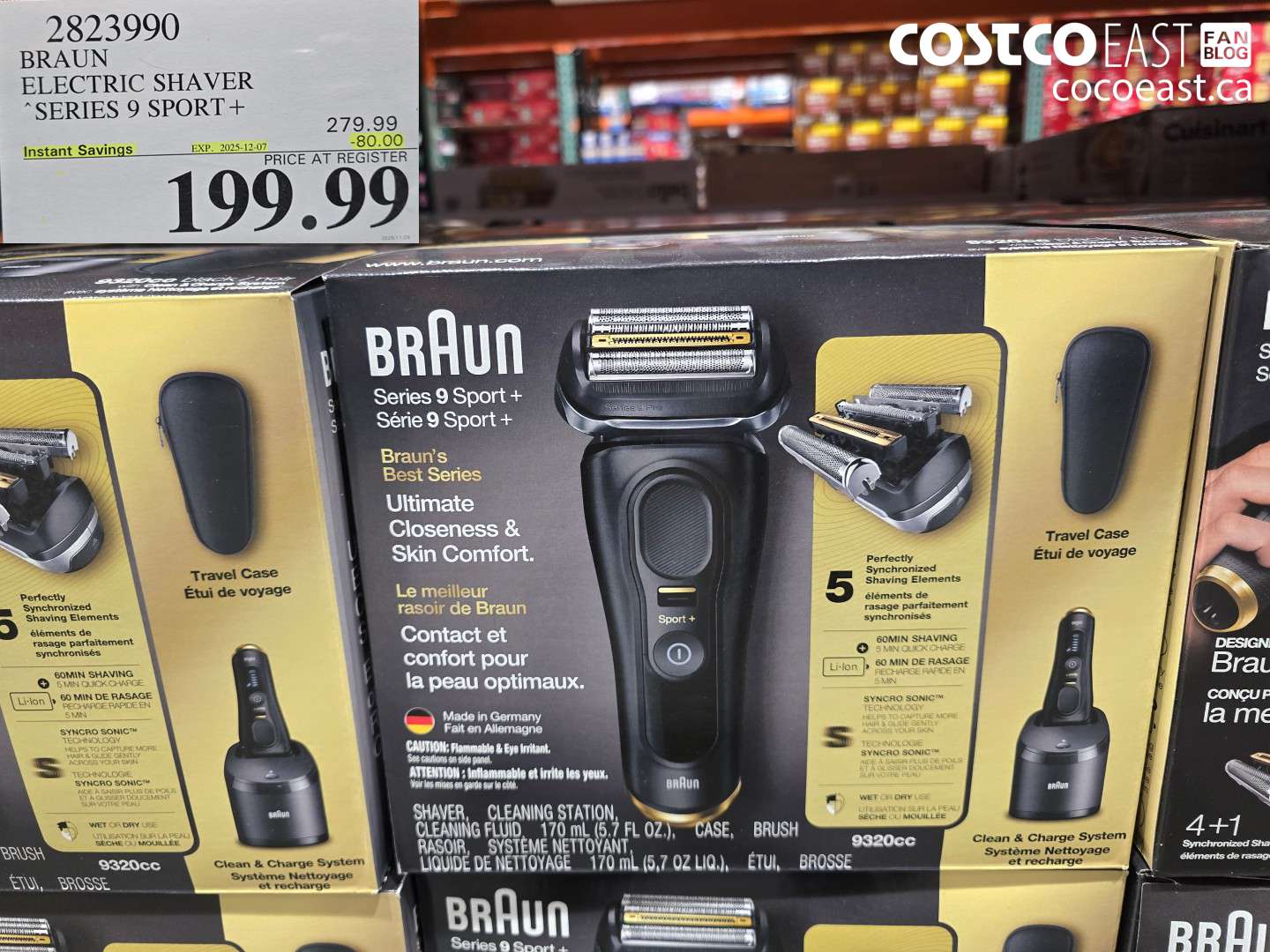 2823990 BRAUN ELECTRIC SHAVER SERIES 9 SPORT + ($80.00 INSTANT SAVINGS EXPIRES ON 2025-12-07) $199.99