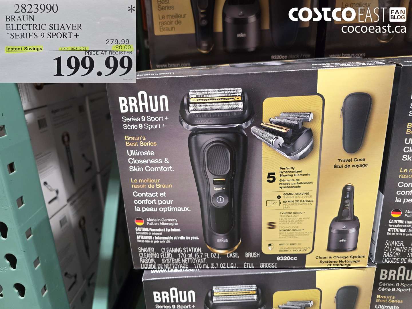 2823990 BRAUN ELECTRIC SHAVER SERIES 9 SPORT + ($80.00 INSTANT SAVINGS EXPIRES ON 2025-12-24) $199.99