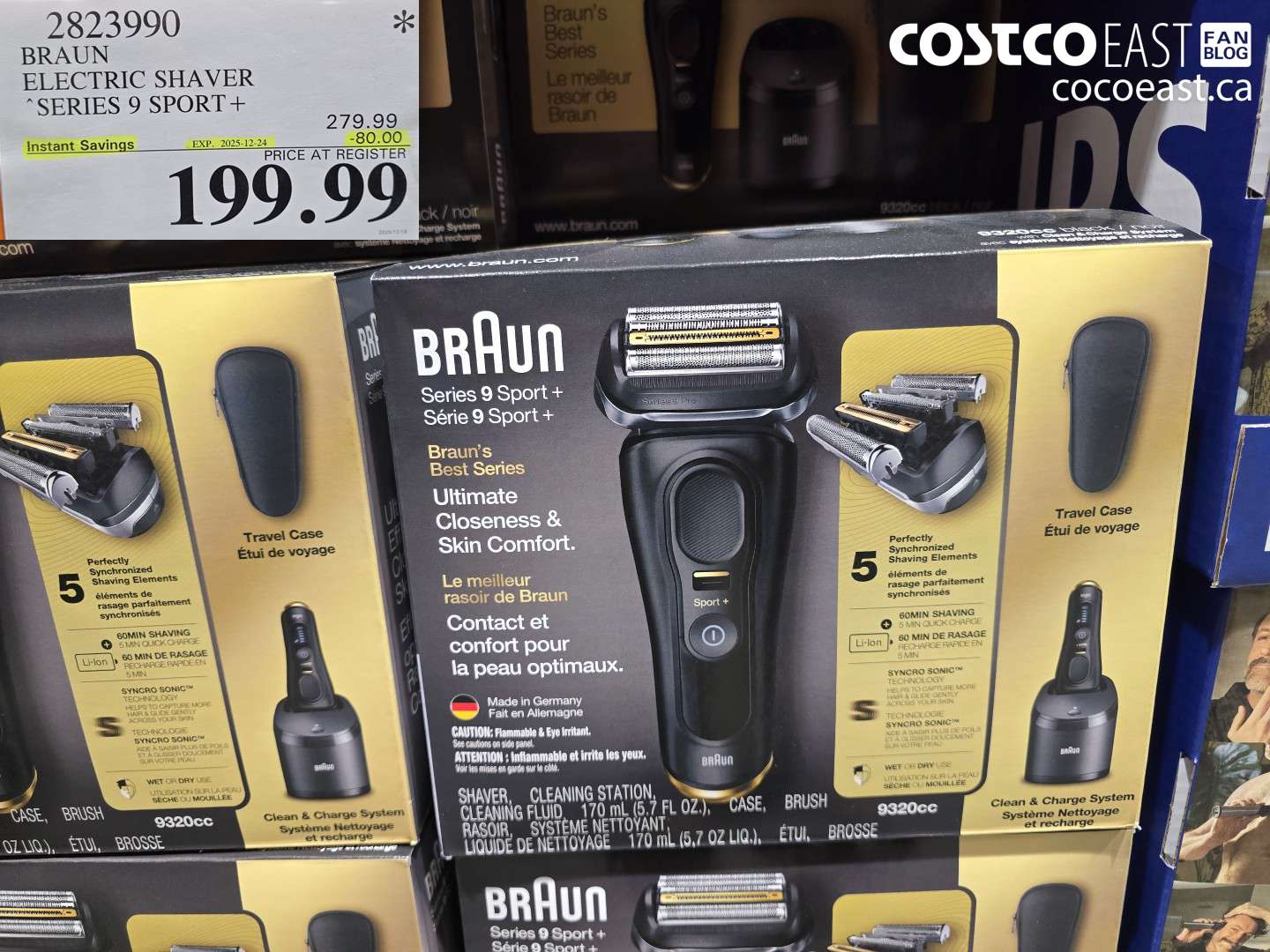 2823990 BRAUN ELECTRIC SHAVER SERIES 9 SPORT + ($80.00 INSTANT SAVINGS EXPIRES ON 2025-12-24) $199.99