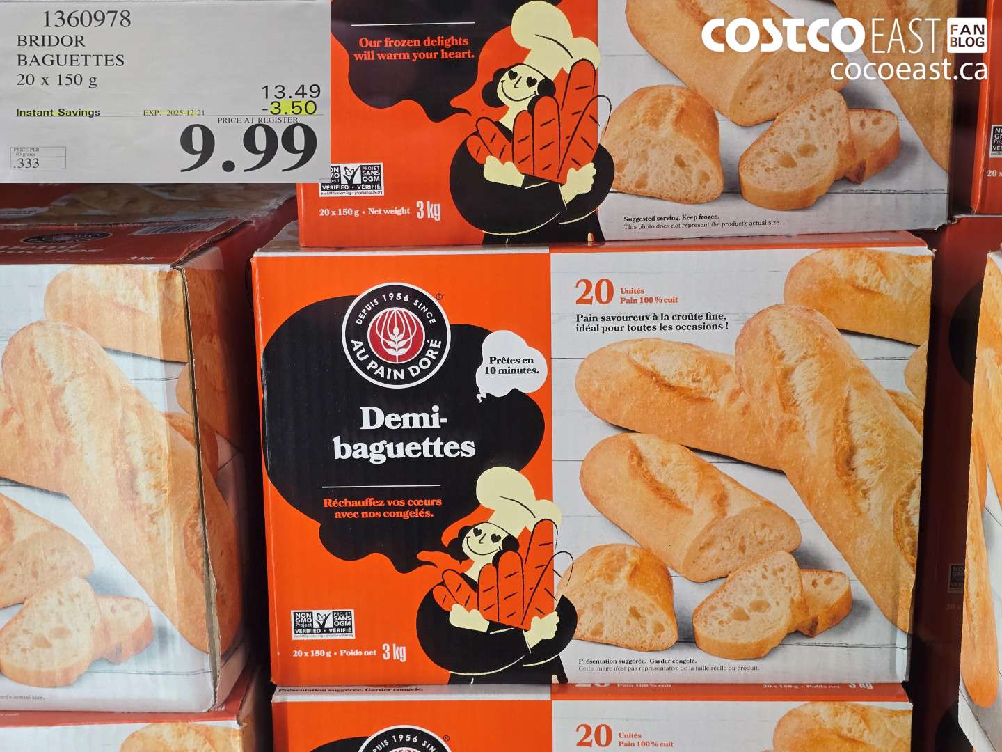 1360978 BRIDOR BAGUETTES 20 X 150 G ($3.50 INSTANT SAVINGS EXPIRES ON 2025-12-21) $9.99