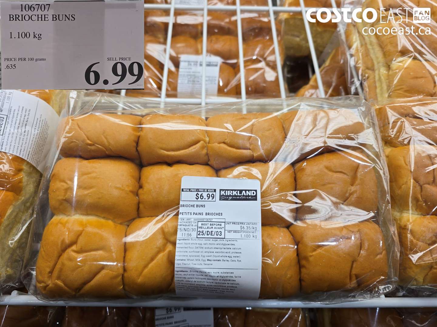 106707 BRIOCHE BUNS 1.100 kg $6.99