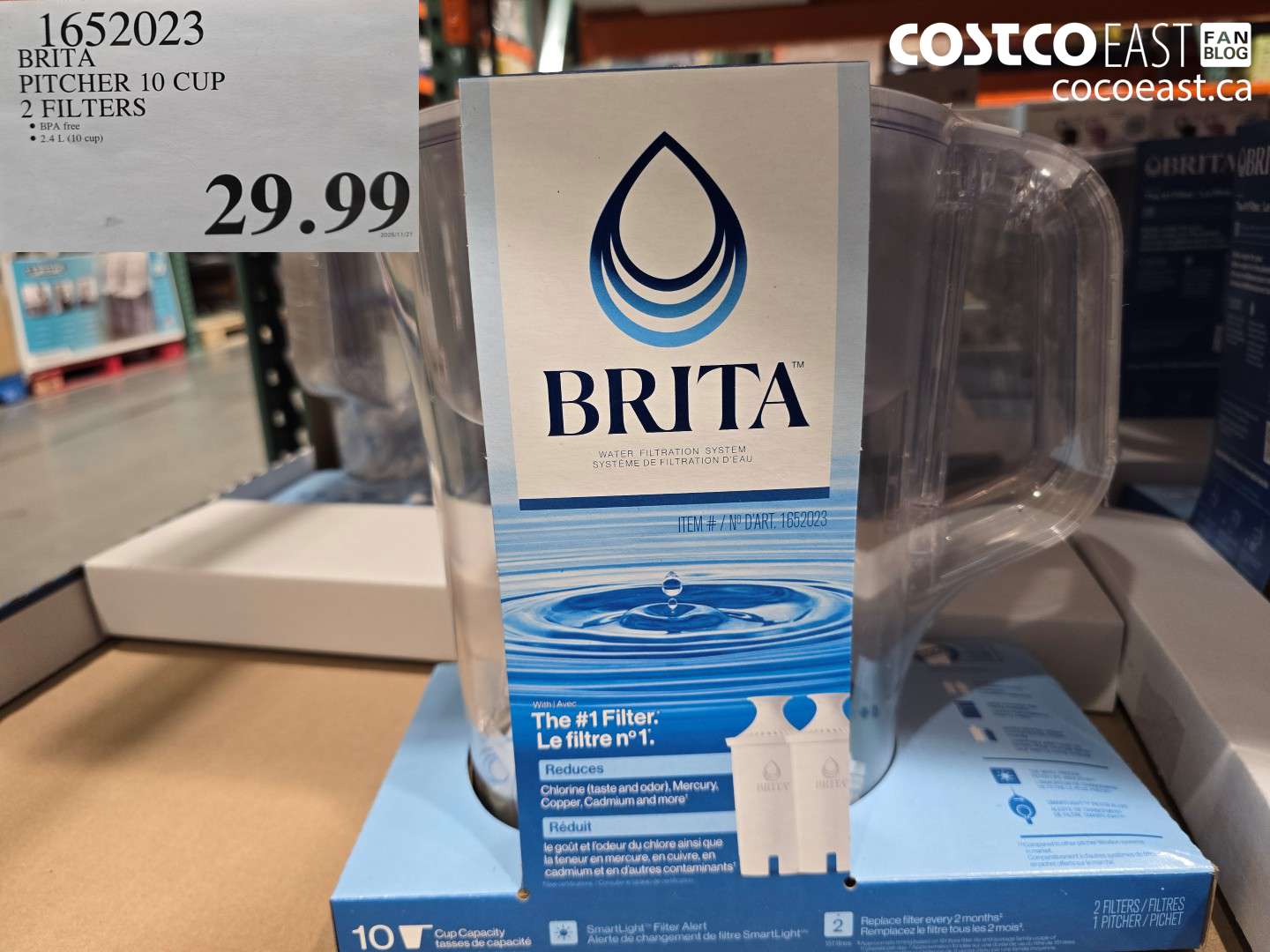 1652023 BRITA PITCHER 10 CUP 2 FILTERS $29.99