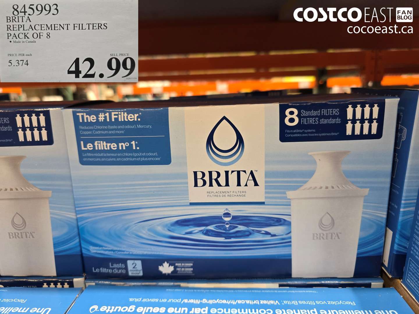 845993 BRITA REPLACEMENT FILTERS PACK OF 8 $42.99