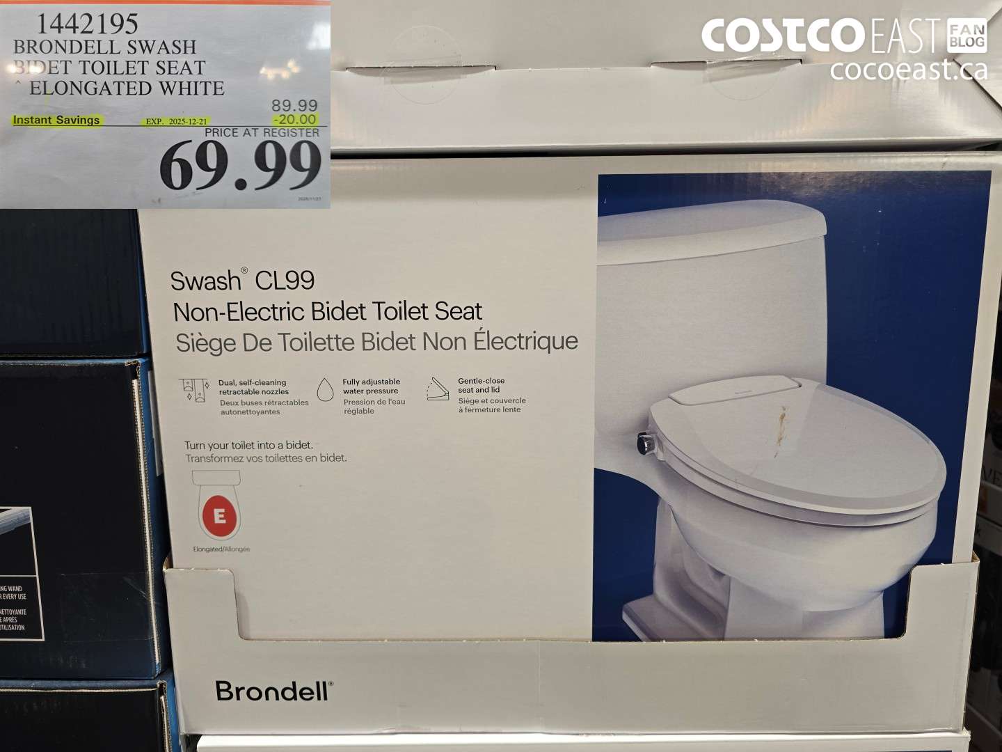 1442195 BRONDELL SWASH BIDET TOILET SEAT ELONGATED WHITE ($20.00 INSTANT SAVINGS EXPIRES ON 2025-12-21) $69.99