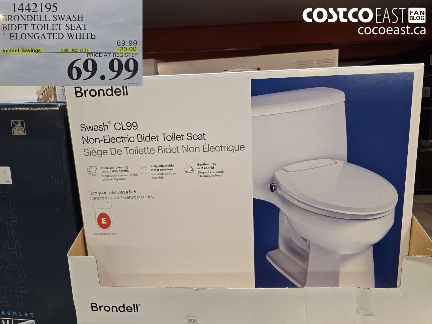 1442195 BRONDELL SWASH BIDET TOILET SEAT ELONGATED WHITE ($20.00 INSTANT SAVINGS EXPIRES ON 2025-12-21) $69.99