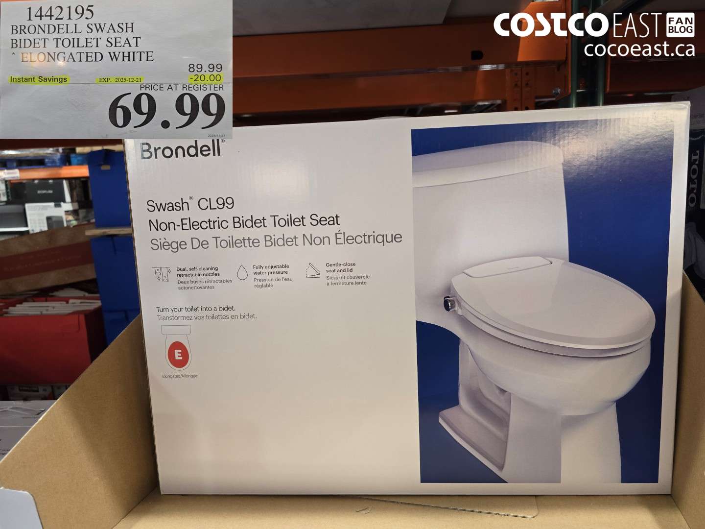 1442195 BRONDELL SWASH BIDET TOILET SEAT ELONGATED WHITE ($20.00 INSTANT SAVINGS EXPIRES ON 2025-12-21) $69.99