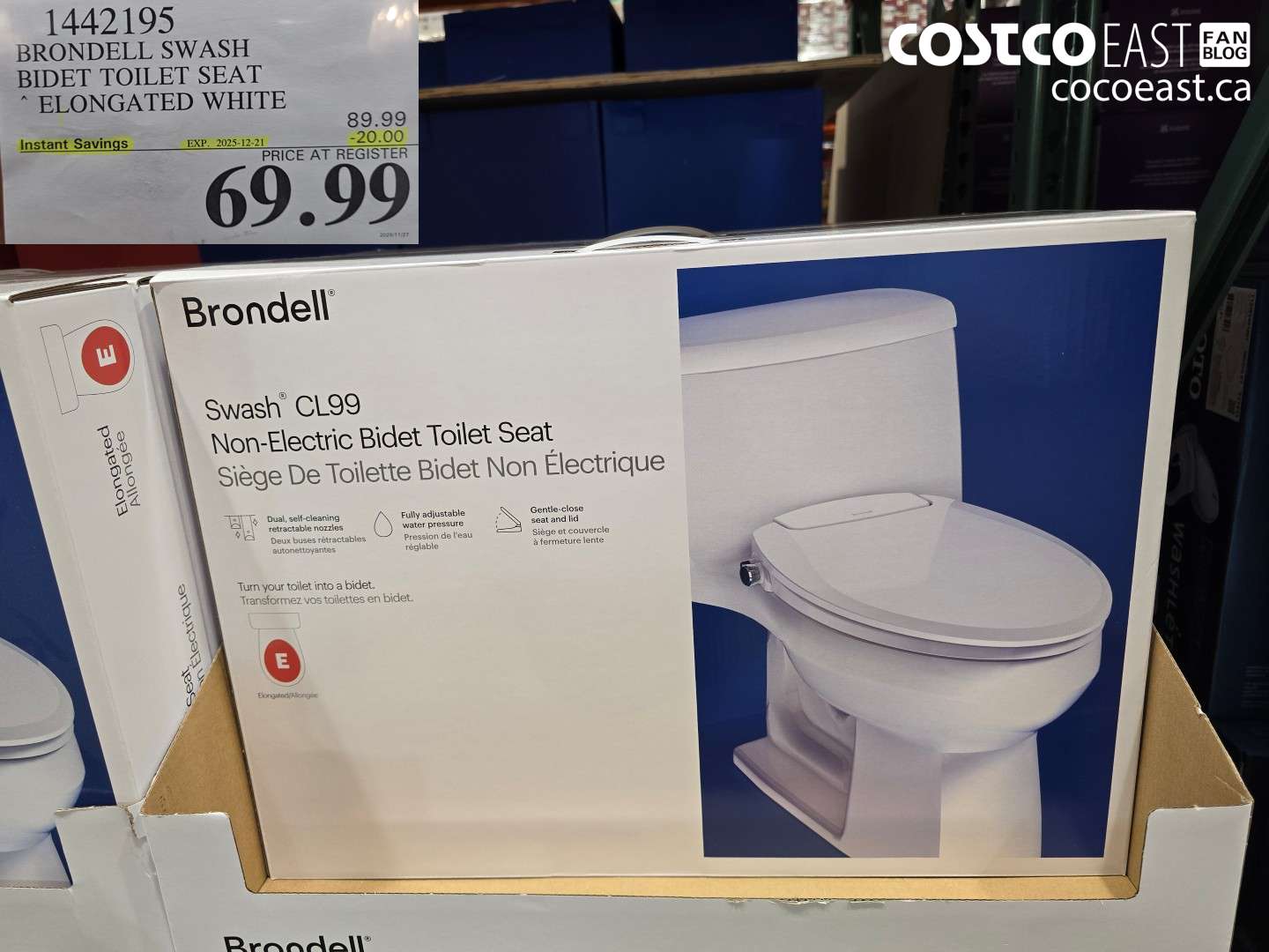 1442195 BRONDELL SWASH BIDET TOILET SEAT ELONGATED WHITE ($20.00 INSTANT SAVINGS EXPIRES ON 2025-12-21) $69.99