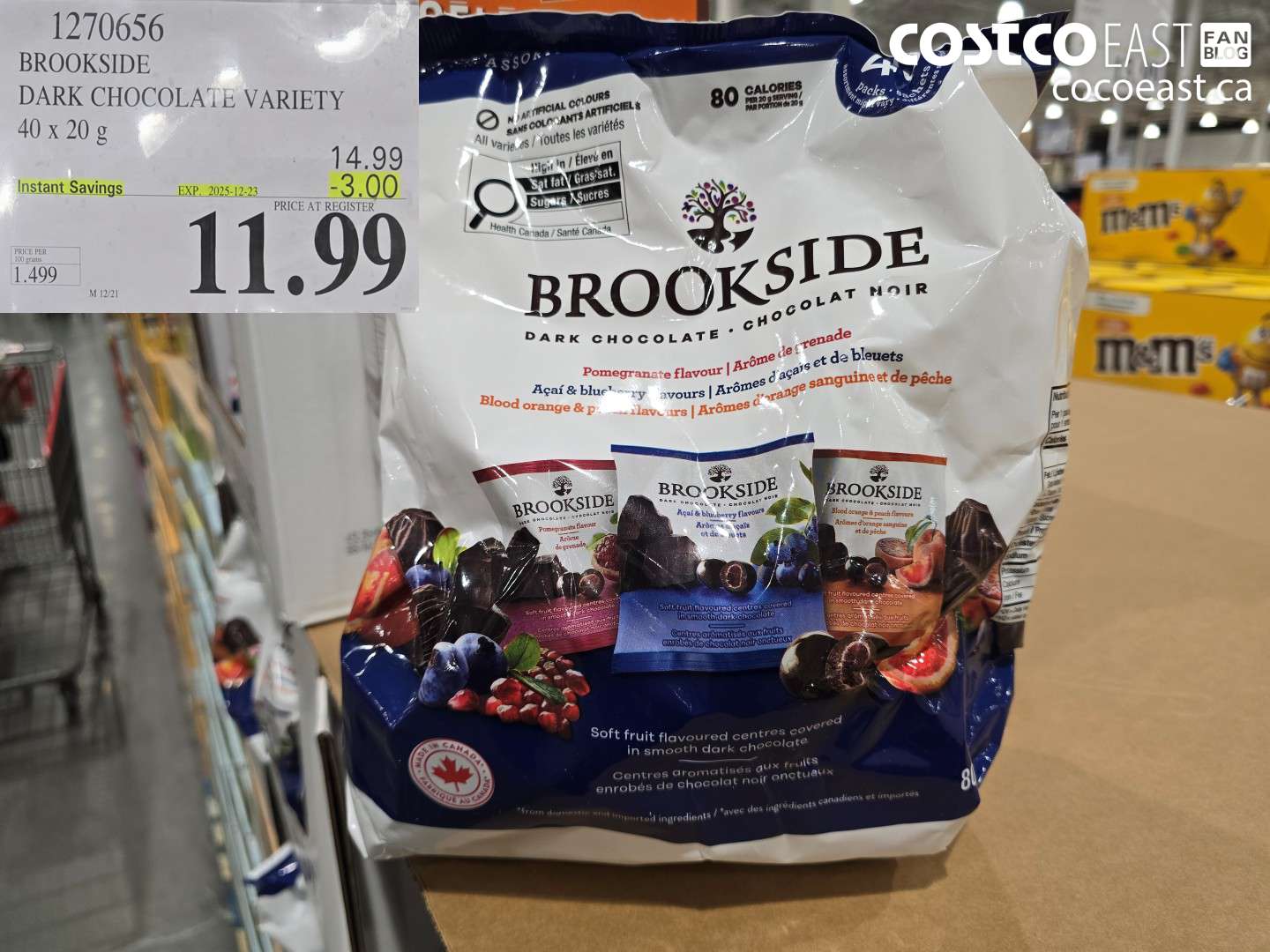 1270656 BROOKSIDE DARK CHOCOLATE VARIETY 40 x 20 g ($3.00 INSTANT SAVINGS EXPIRES ON 2025-12-23) $11.99