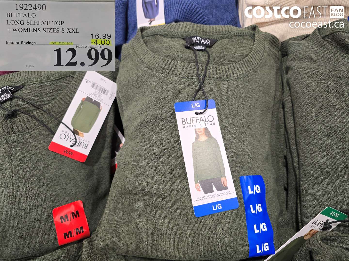 1922490 BUFFALO LONG SLEEVE TOP +WOMENS SIZES S-XXL ($4.00 INSTANT SAVINGS EXPIRES ON 2025-12-07) $12.99