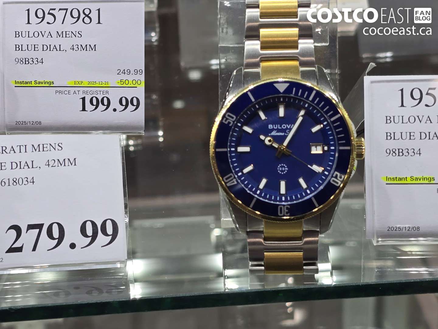 1957981 BULOVA MENS BLUE DIAL, 43MM 93B334 ($50.00 INSTANT SAVINGS EXPIRES ON 2025-12-21) $199.99