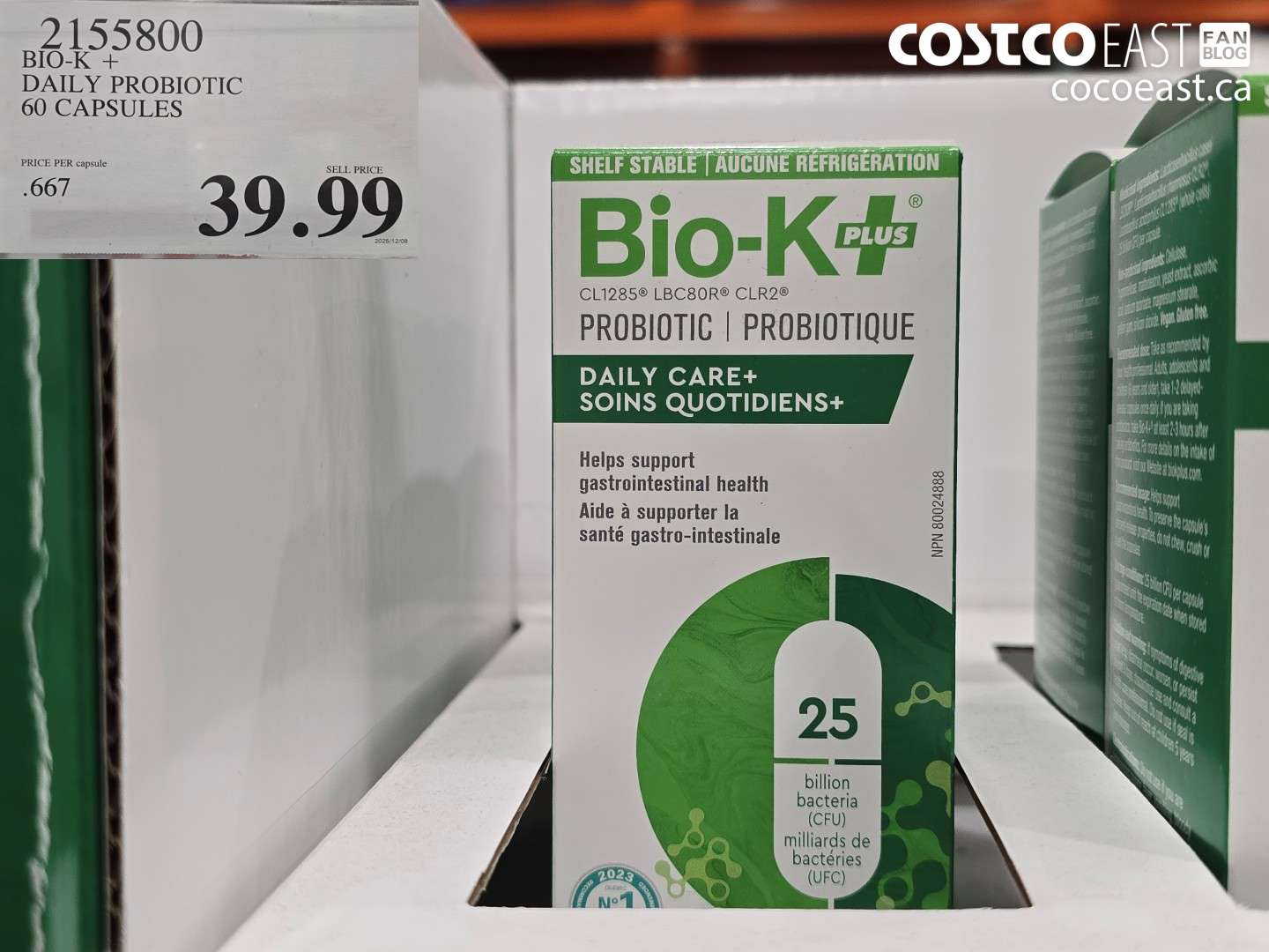 2155800 BiO-K + DAILY PROBIOTIC 60 CAPSULES $39.99