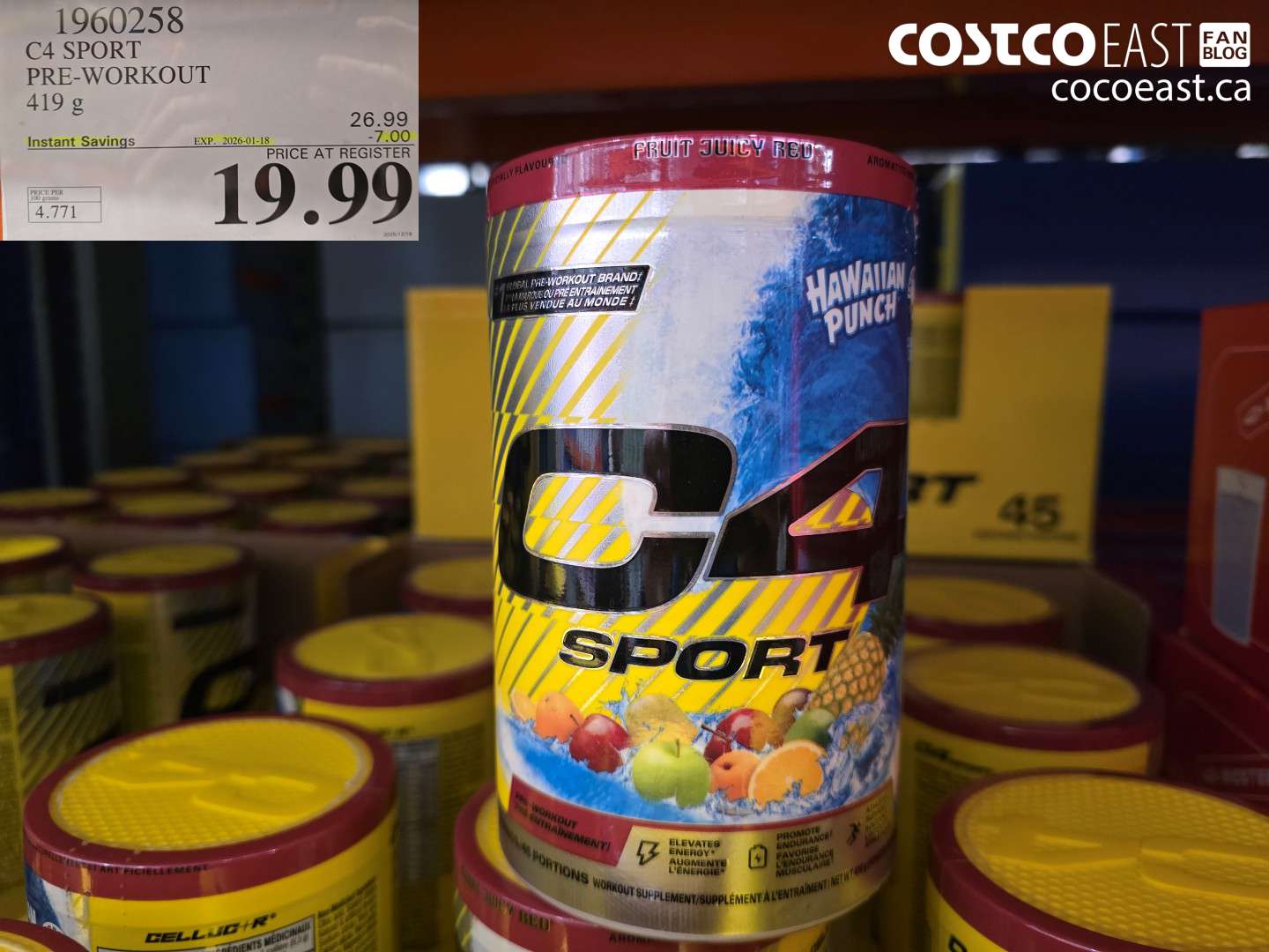 1960258 C4 SPORT PRE-WORKOUT 419 G ($7.00 INSTANT SAVINGS EXPIRES ON 2026-01-18) $19.99