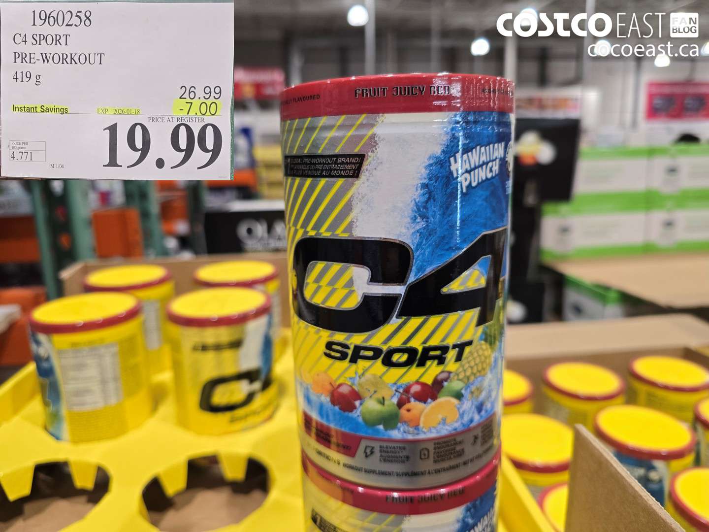 1960258 C4 SPORT PRE-WORKOUT 419 G ($7.00 INSTANT SAVINGS EXPIRES ON 2026-01-18) $19.99