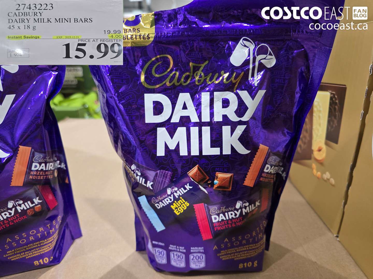 2743223 CADBURY DAIRY MILK MINI BARS 45 x 18G ($4.00 INSTANT SAVINGS EXPIRES ON 2025-12-21) $15.99