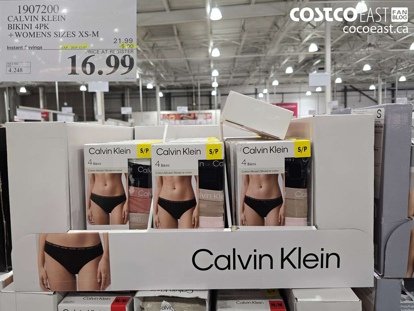 1907200 CALVIN KLEIN BIKINI 4PK +WOMENS SIZES XS-M ($5.00 INSTANT SAVINGS EXPIRES ON 2025-12-07) $16.99