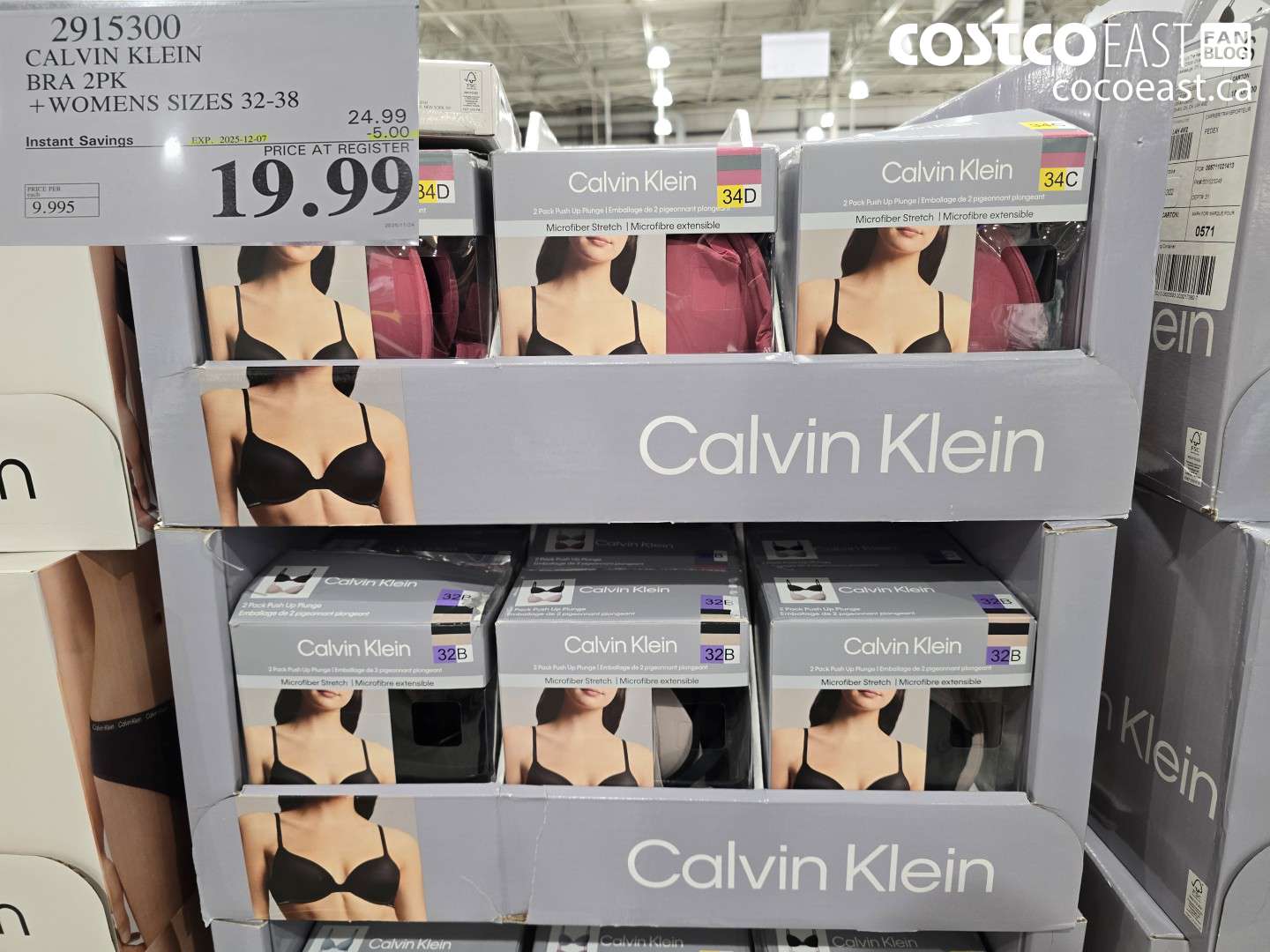 2915300 CALVIN KLEIN BRA 2PK + WOMENS SIZES 32-38 ($5.00 INSTANT SAVINGS EXPIRES ON 2025-12-07) $19.99