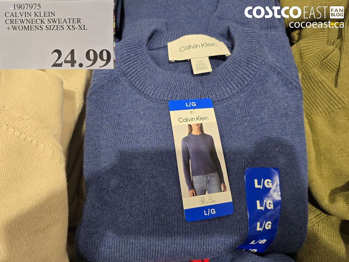 1907975 CALVIN KLEIN CREWNECK SWEATER +WOMENS SIZES XS-XL $24.99