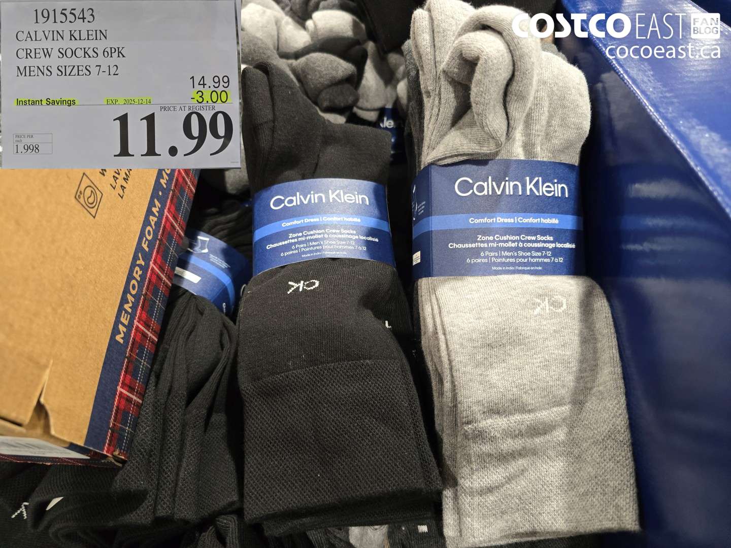 1915543 CALVIN KLEIN CREW SOCKS 6PK MENS SIZES 7-12 ($3.00 INSTANT SAVINGS EXPIRES ON 2025-12-14) $11.99