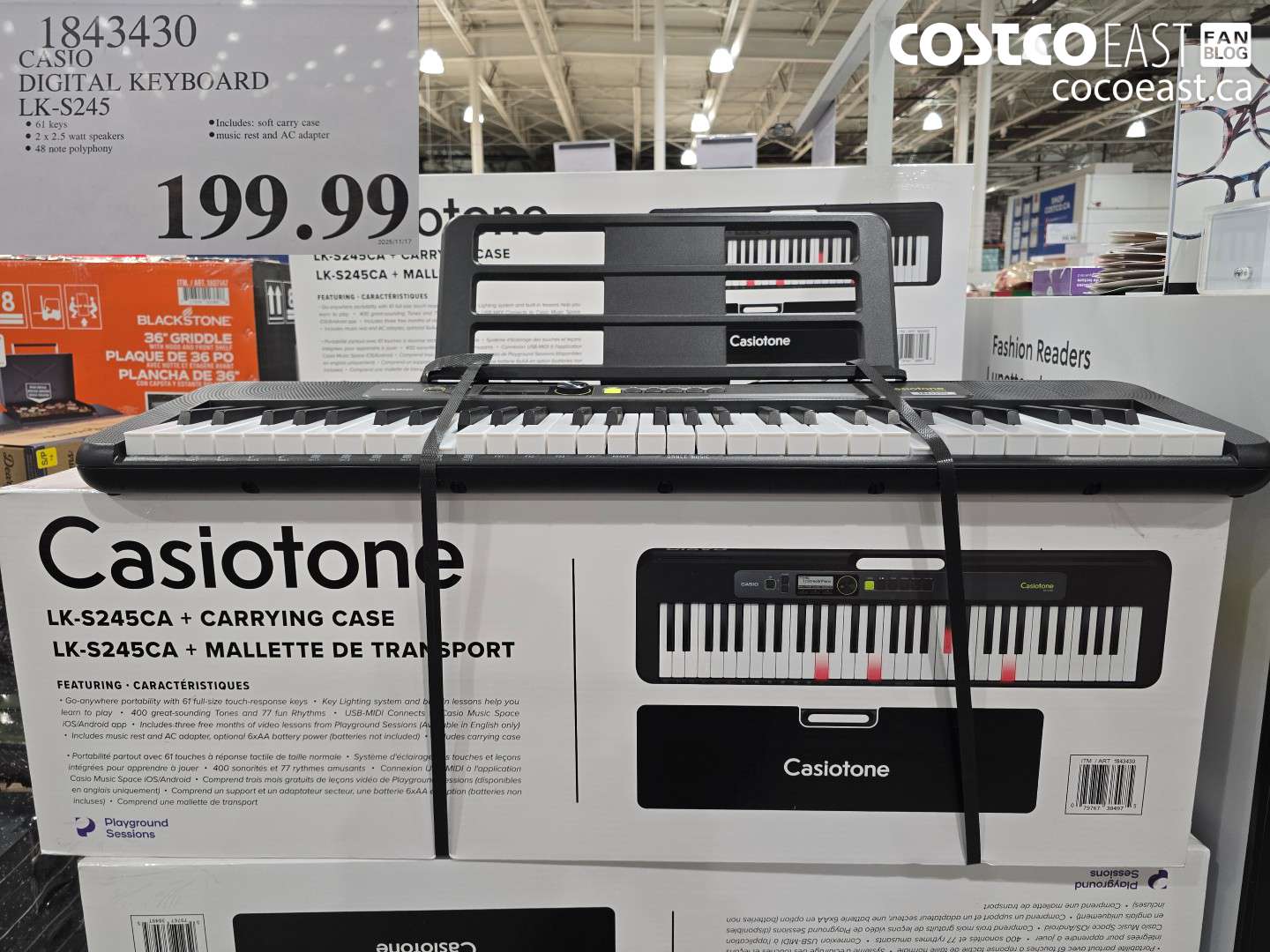 1843430 CASIO DIGITAL KEYBOARD LK-S245 $199.99