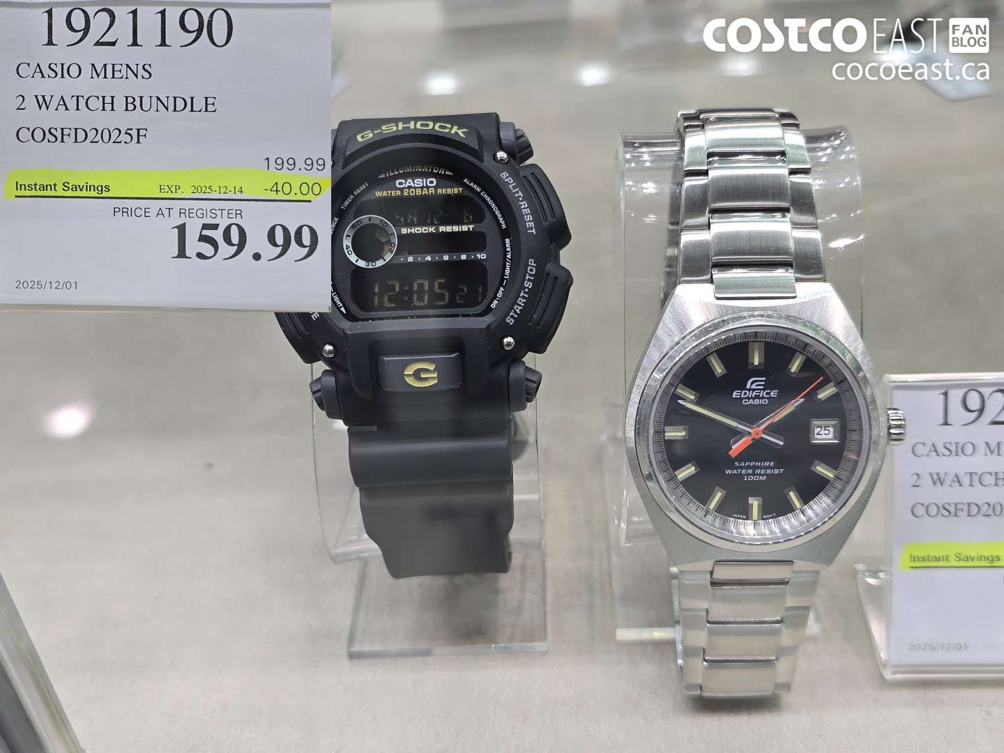 1921190 CASIO MENS 2 WATCH BUNDLE COSFD2025F ($40.00 INSTANT SAVINGS EXPIRES ON 2025-12-14) $159.99