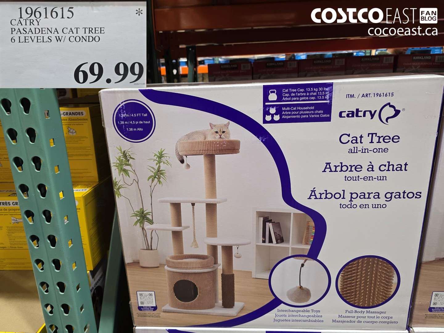 1961615 CATRY PASADENA CAT TREE 6 LEVELS W/ CONDO $69.99