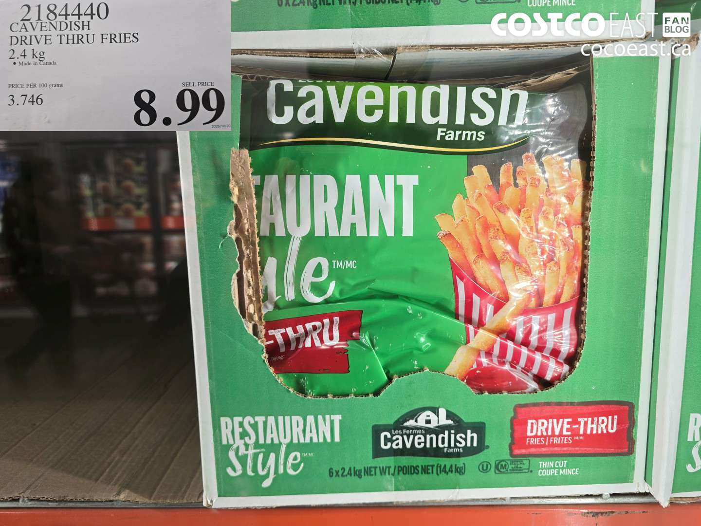 2184440 CAVENDISH DRIVE THRU FRIES 2.4 KG $8.99