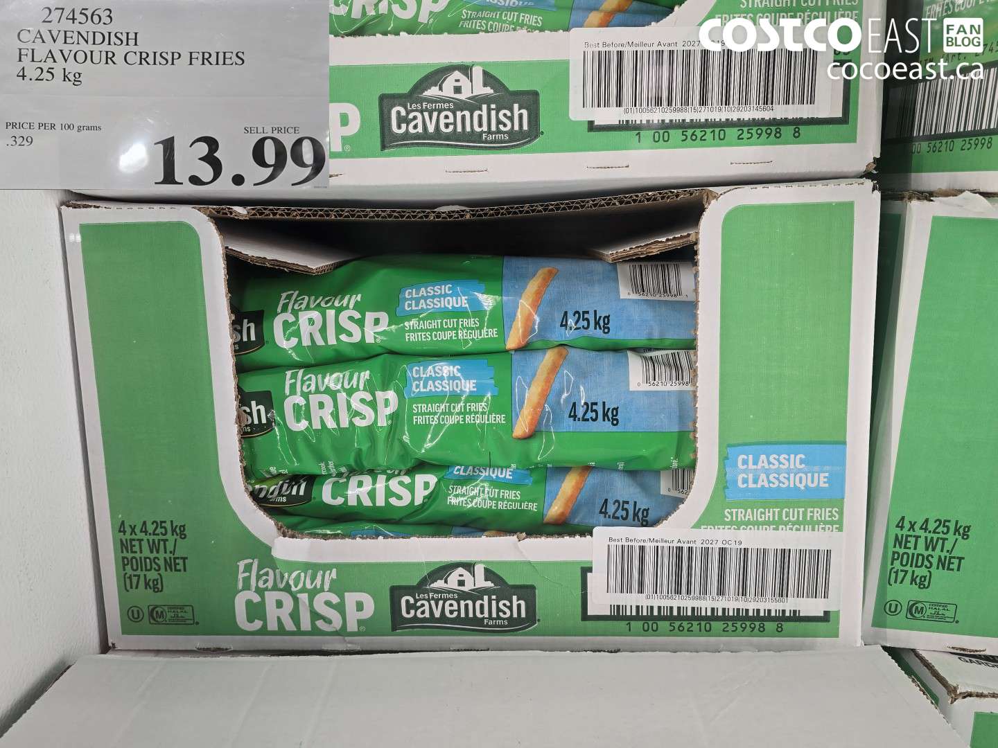 274563 CAVENDISH FLAVOUR CRISP FRIES 4.25 KG $13.99