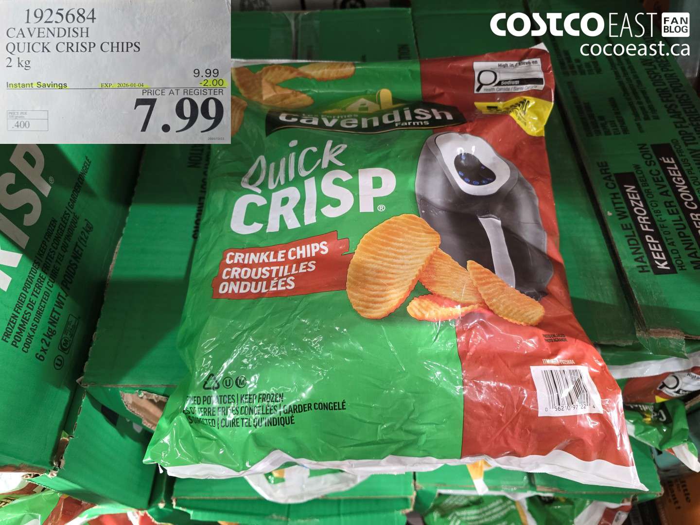 1925684 CAVENDISH QUICK CRISP CHIPS 2 kg ($2.00 INSTANT SAVINGS EXPIRES ON 2026-01-04) $7.99
