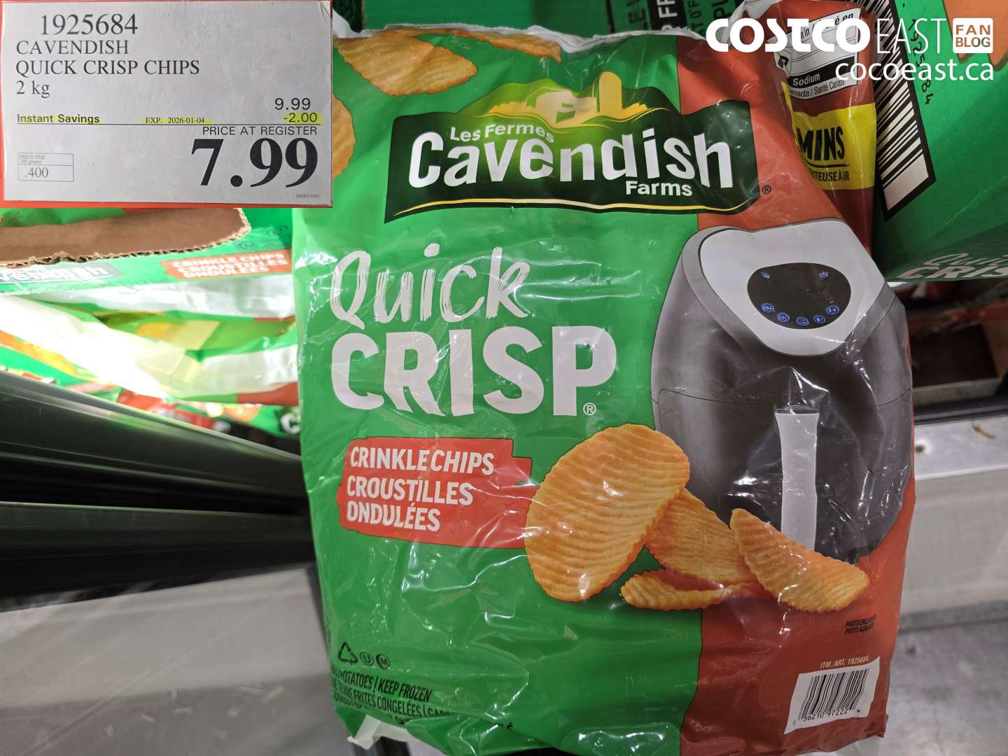 1925684 CAVENDISH QUICK CRISP CHIPS 2 kg ($2.00 INSTANT SAVINGS EXPIRES ON 2026-01-04) $7.99