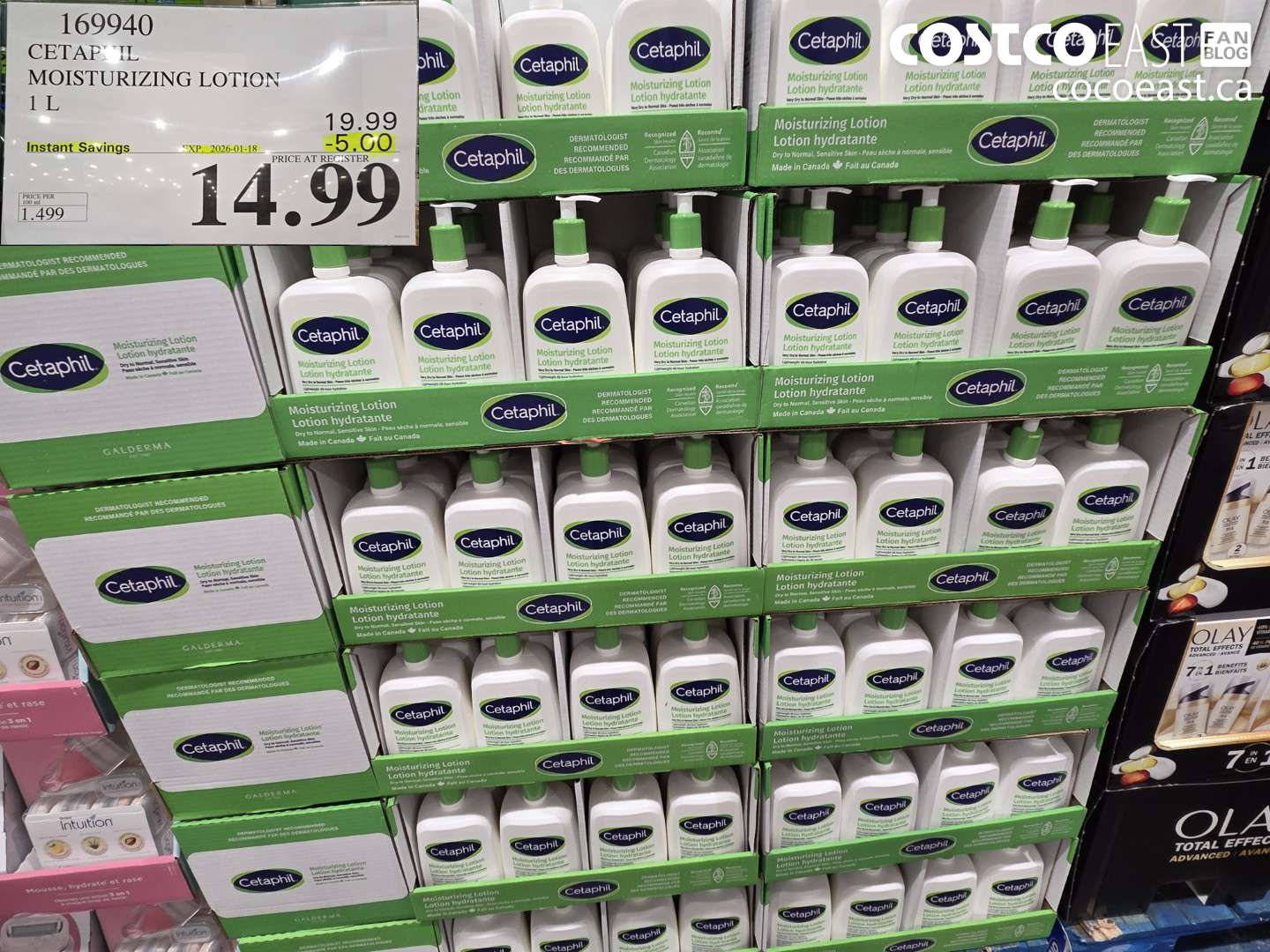169940 CETAPHIL MOISTURIZING LOTION 1 L ($5.00 INSTANT SAVINGS EXPIRES ON 2026-01-18) $14.99