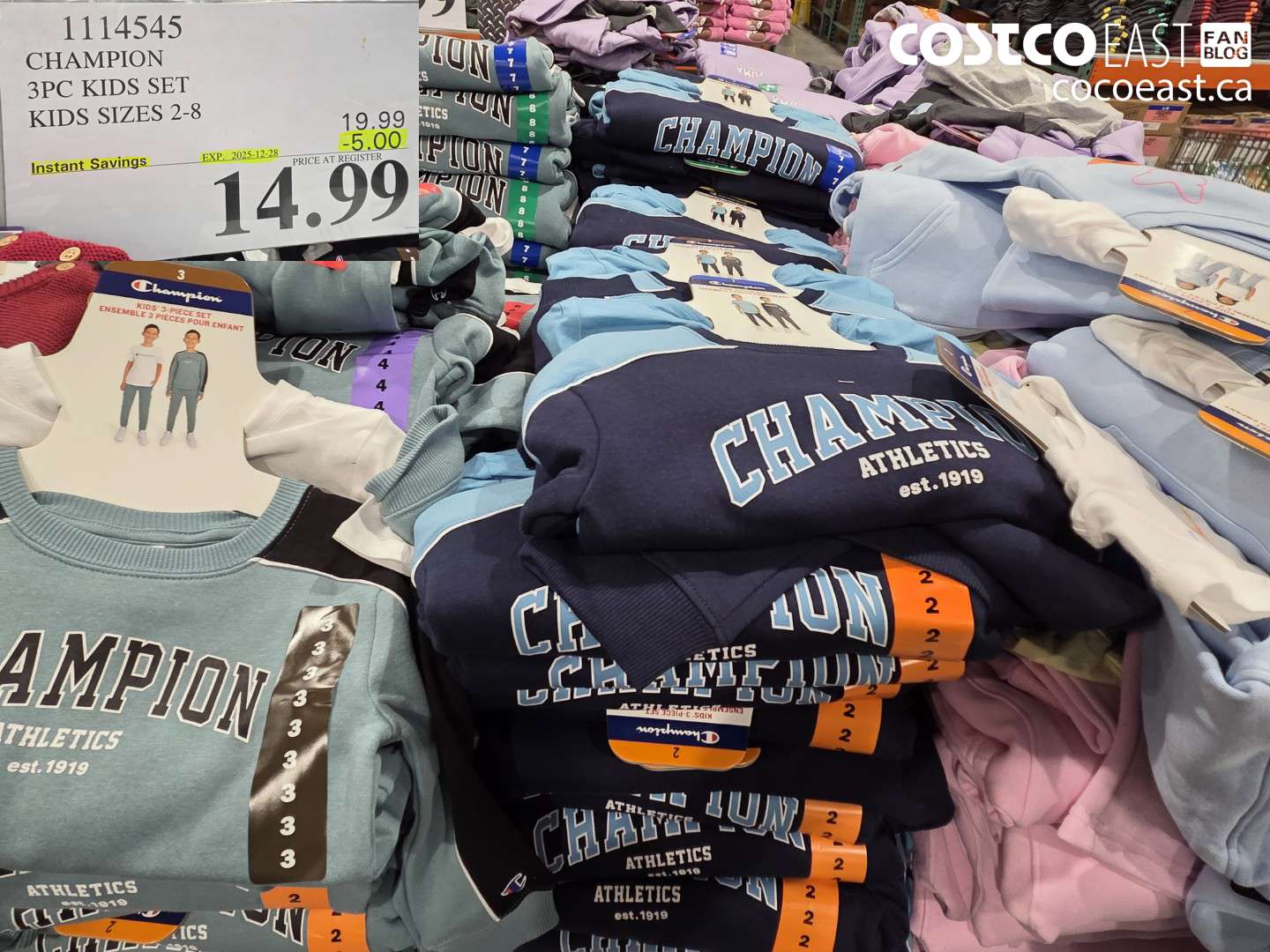 1114545 CHAMPION 3PC KIDS SET KIDS SIZES 2-8 ($5.00 INSTANT SAVINGS EXPIRES ON 2025-12-28) $14.99