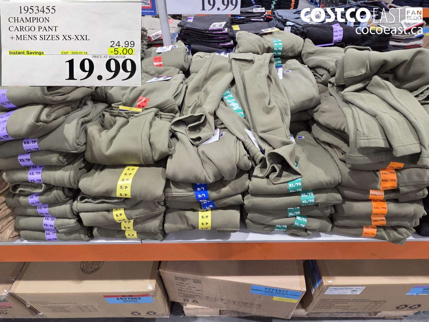 1953455 CHAMPION CARGO PANT +MENS SIZES XS-XXL ($5.00 INSTANT SAVINGS EXPIRES ON 2026-01-18) $19.99