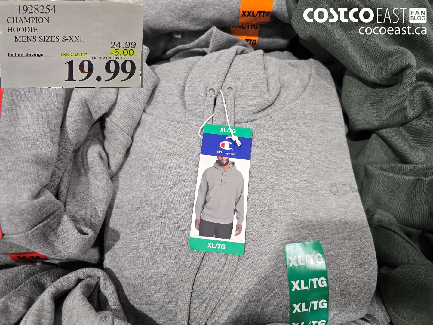 1928254 CHAMPION HOODIE +MENS SIZES S-XXL ($5.00 INSTANT SAVINGS EXPIRES ON 2025-12-07) $19.99