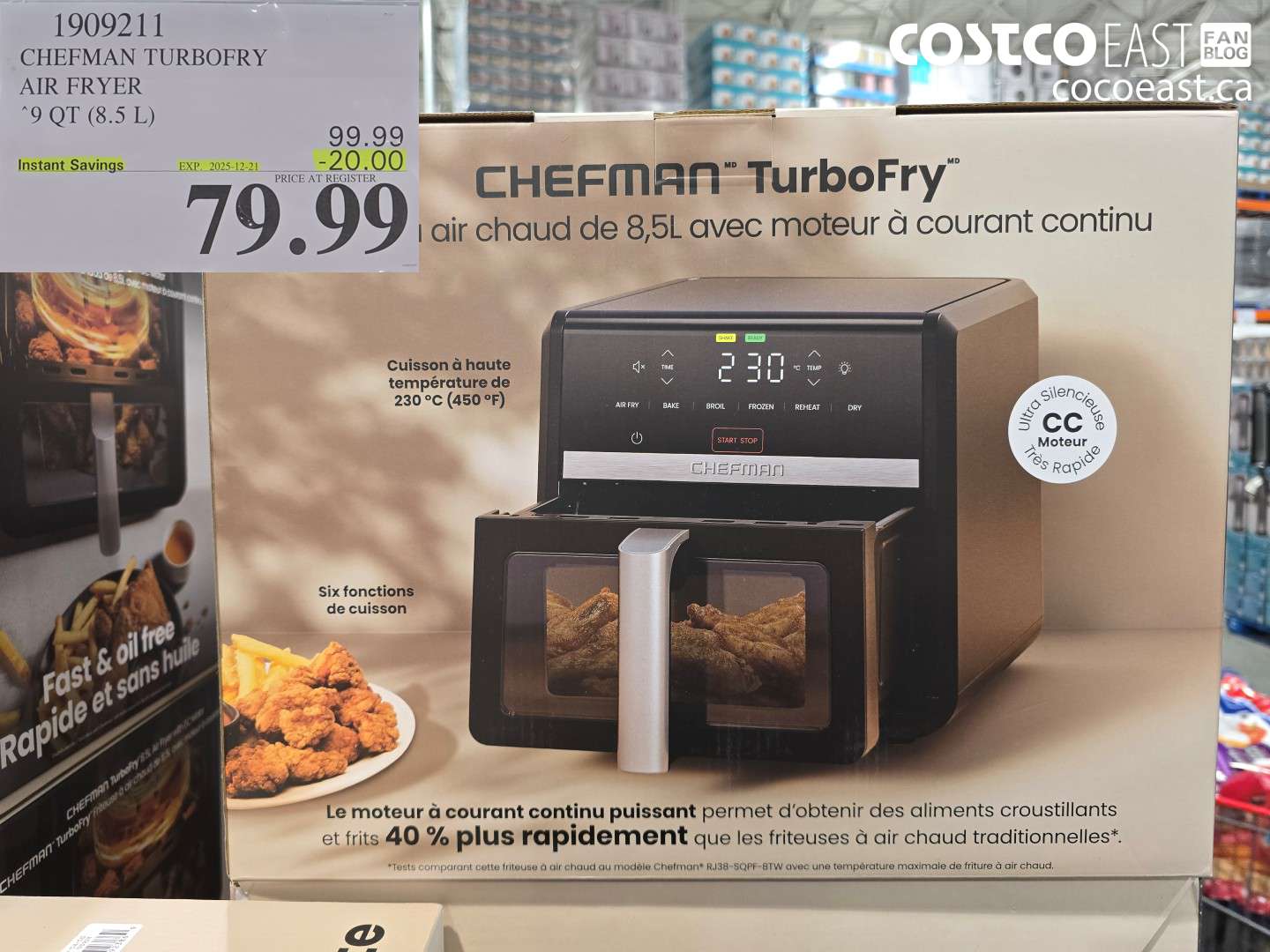 1909211 CHEFMAN TURBOFRY AIR FRYER 8.5 L (9 QT) ($20.00 INSTANT SAVINGS EXPIRES ON 2025-12-21) $79.99