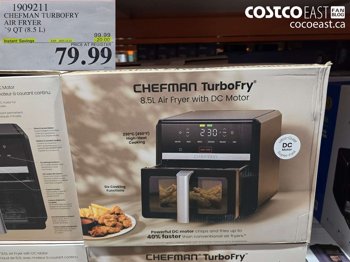 1909211 CHEFMAN TURBOFRY AIR FRYER 8.5 L (9 QT) ($20.00 INSTANT SAVINGS EXPIRES ON 2025-12-21) $79.99