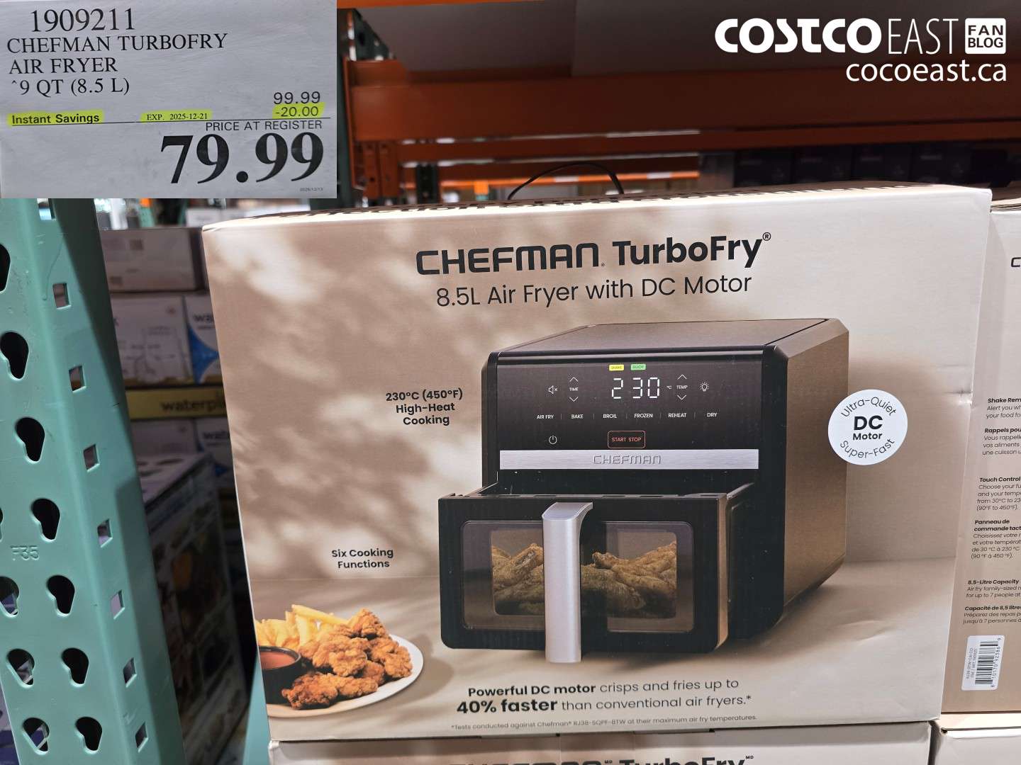 1909211 CHEFMAN TURBOFRY AIR FRYER 8.5 L (9 QT) ($20.00 INSTANT SAVINGS EXPIRES ON 2025-12-21) $79.99